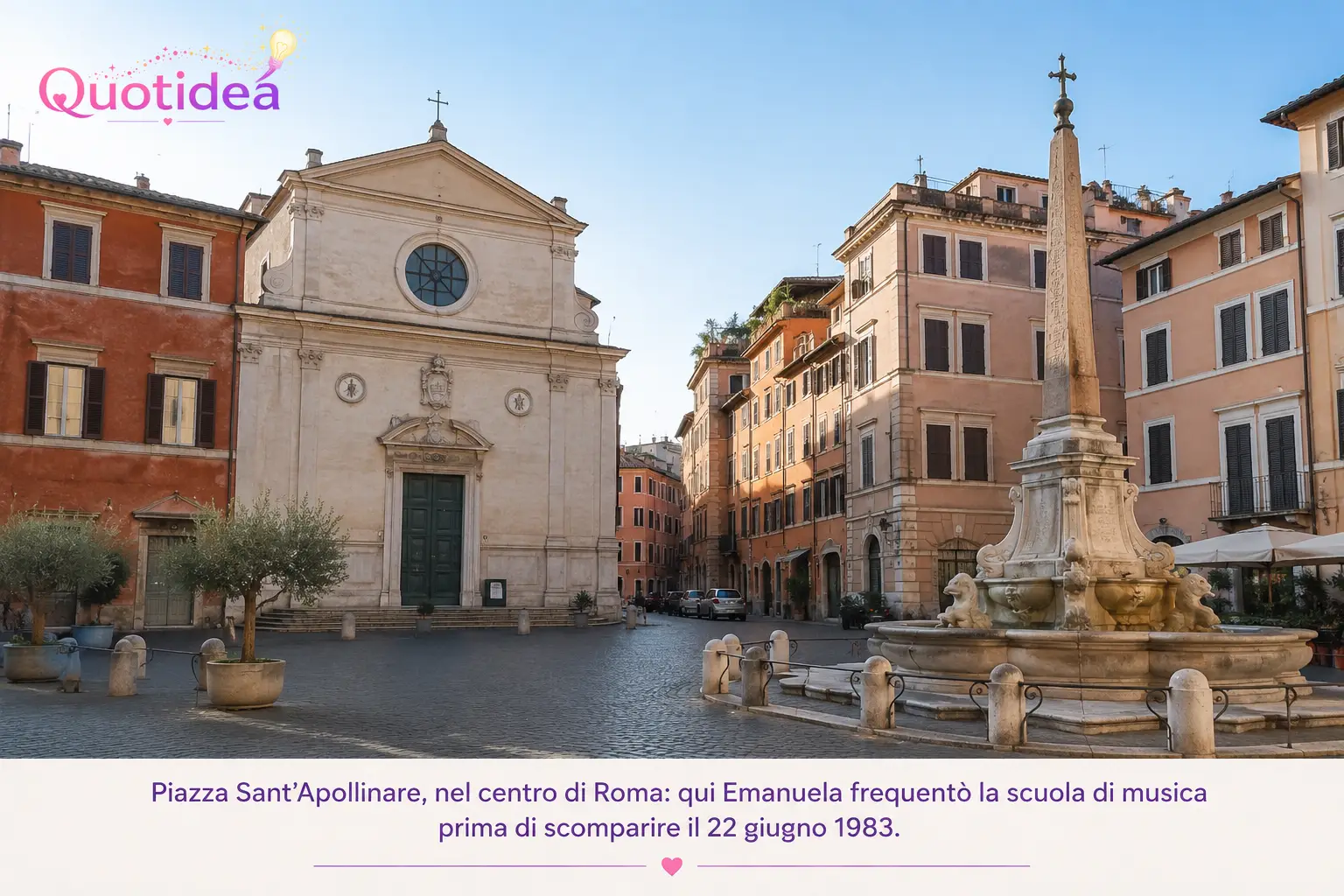 Piazza Sant’Apollinare a Roma, nei pressi della scuola di musica frequentata da Emanuela Orlandi