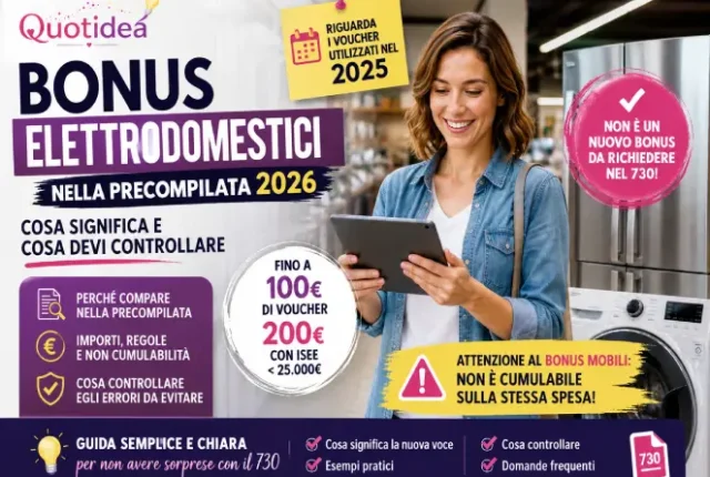 Bonus elettrodomestici nella precompilata 2026: cosa significa e cosa controllare