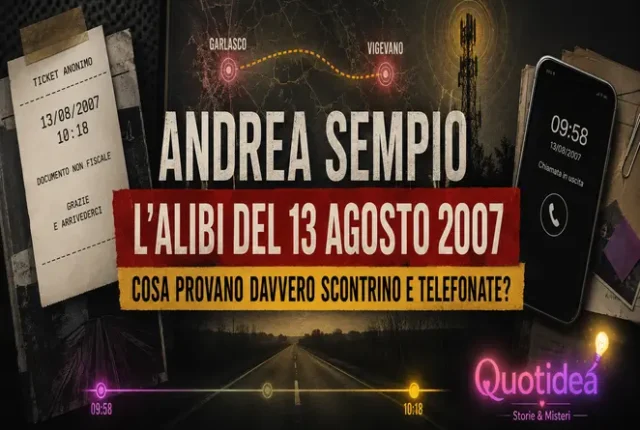 Copertina sull’alibi di Andrea Sempio con lo scontrino delle 10:18, la telefonata delle 9:58 e il percorso tra Garlasco e Vigevano.