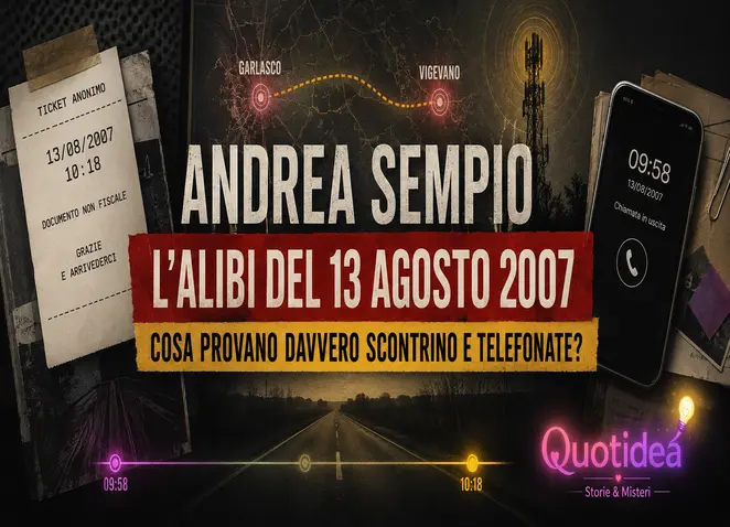 Copertina sull’alibi di Andrea Sempio con lo scontrino delle 10:18, la telefonata delle 9:58 e il percorso tra Garlasco e Vigevano.