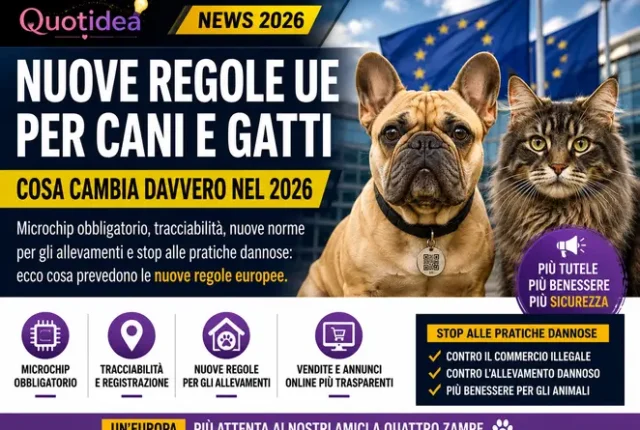 Nuove regole UE per cani e gatti nel 2026 su microchip, tracciabilità e allevamenti