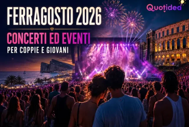 Locandina dei concerti ed eventi di Ferragosto 2026 per coppie e giovani
