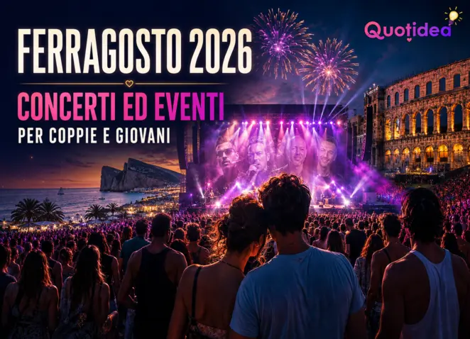 Locandina dei concerti ed eventi di Ferragosto 2026 per coppie e giovani