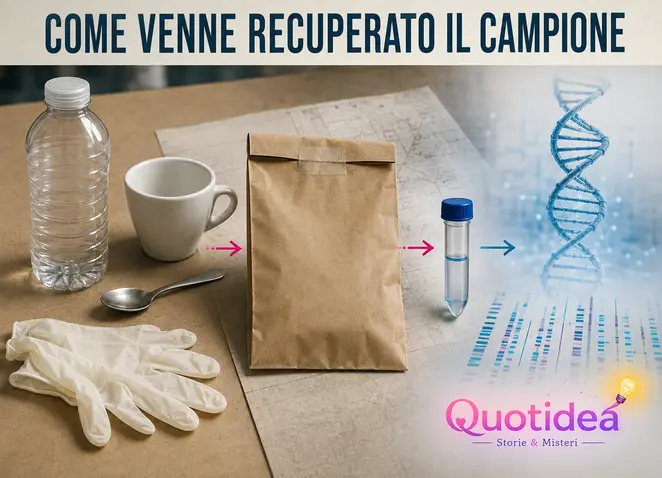 Bottiglietta, tazzina e cucchiaino recuperati dagli investigatori privati per ricavare il campione biologico attribuito ad Andrea Sempio.