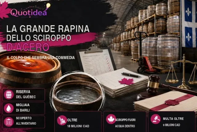 Copertina sulla grande rapina dello sciroppo d’acero nella riserva strategica del Québec